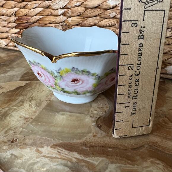Floral Handoainted Bowl with Gold Edges - Picture 5 of 6
